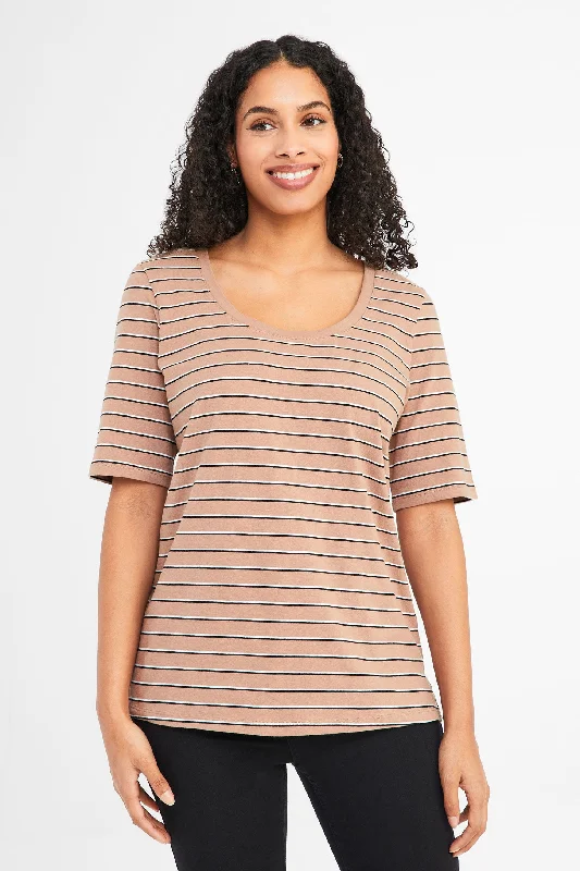 T-shirt rayé en coton - Femme