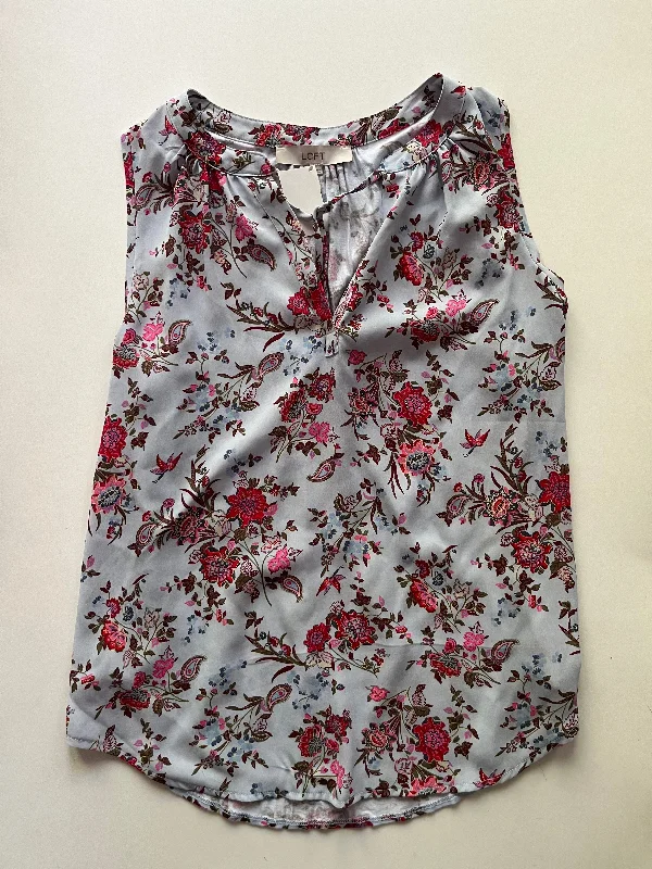 Blouse Sleeveless By Loft In Floral, Size: M