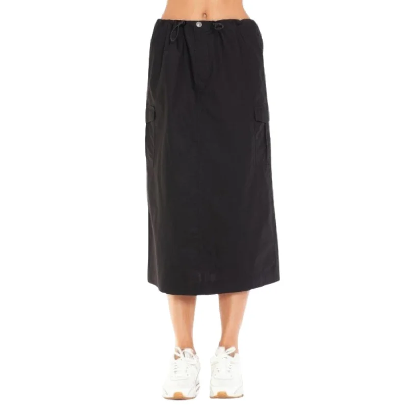 Cargo Skirt With Drawstring Midi Skirt