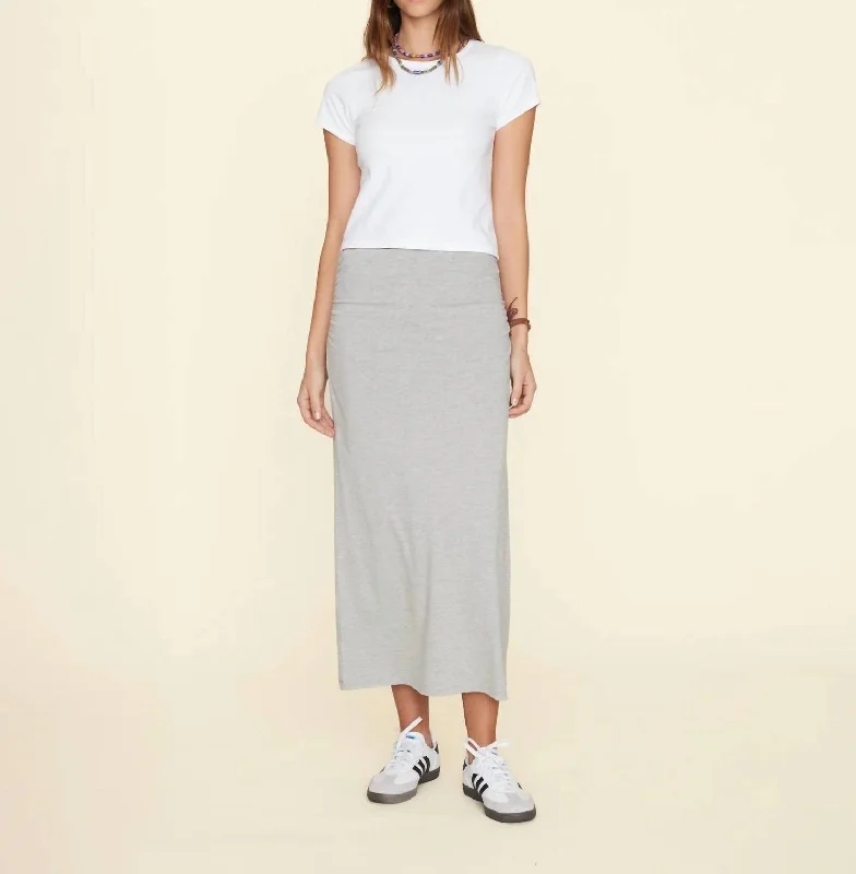 Lenny Midi Skirt In Heather Grey