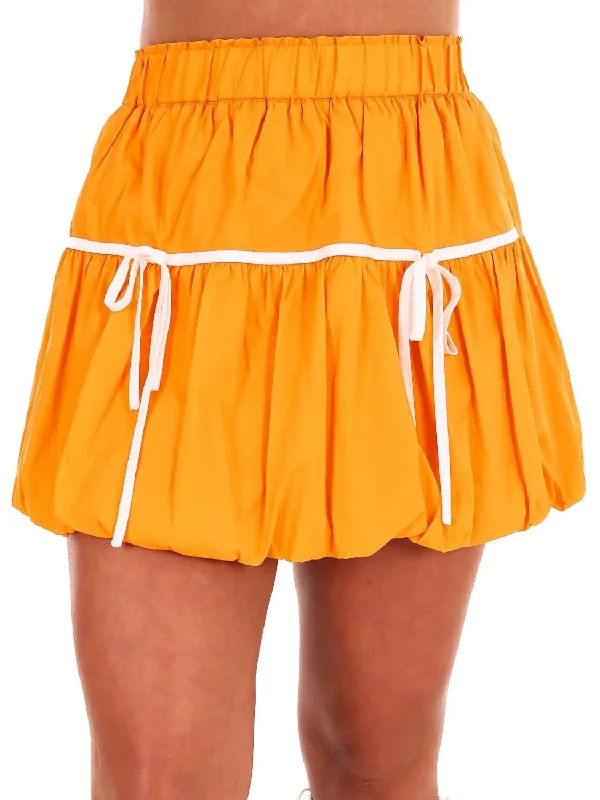 Smoky Mountain Tie Mini Skirt In Tangerine