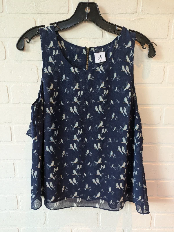 Top Sleeveless By Cabi In Blue & White, Size: S