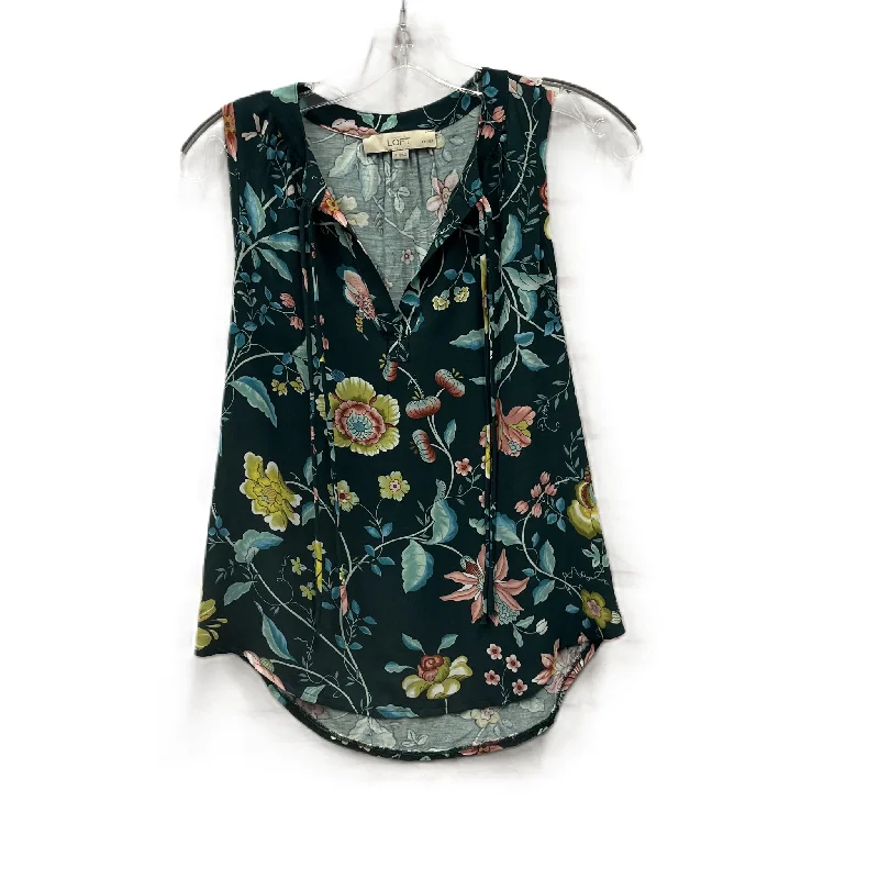 Top Sleeveless By Loft In Green, Size: Petite   S