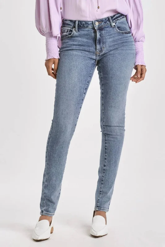 Aralina Mid-Rise Skinny Jeans In Blue