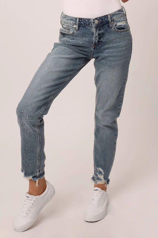 Blaire Slim Straight High Rise Jeans In Blue