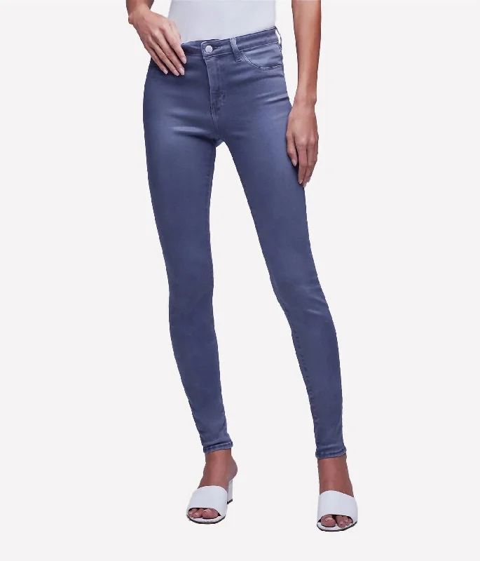 Marguerite High Rise Skinny Jean In Gris Coated