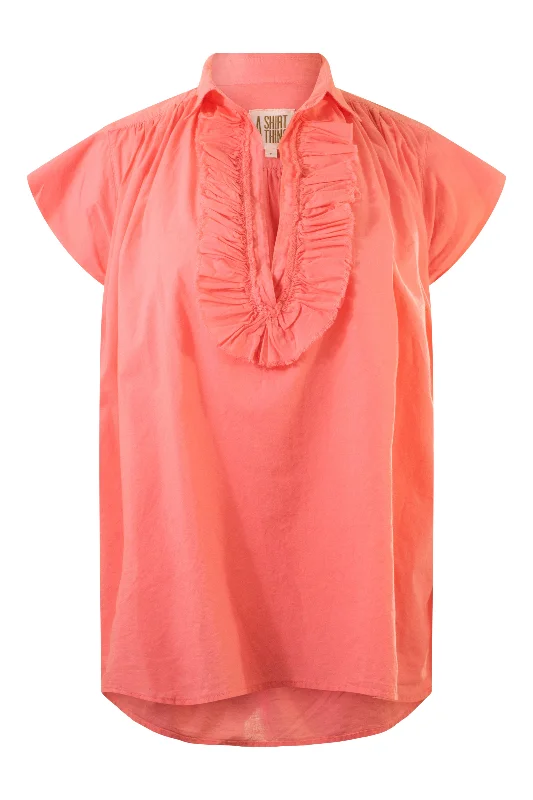 A Shirt Thing Logan Top in Coral