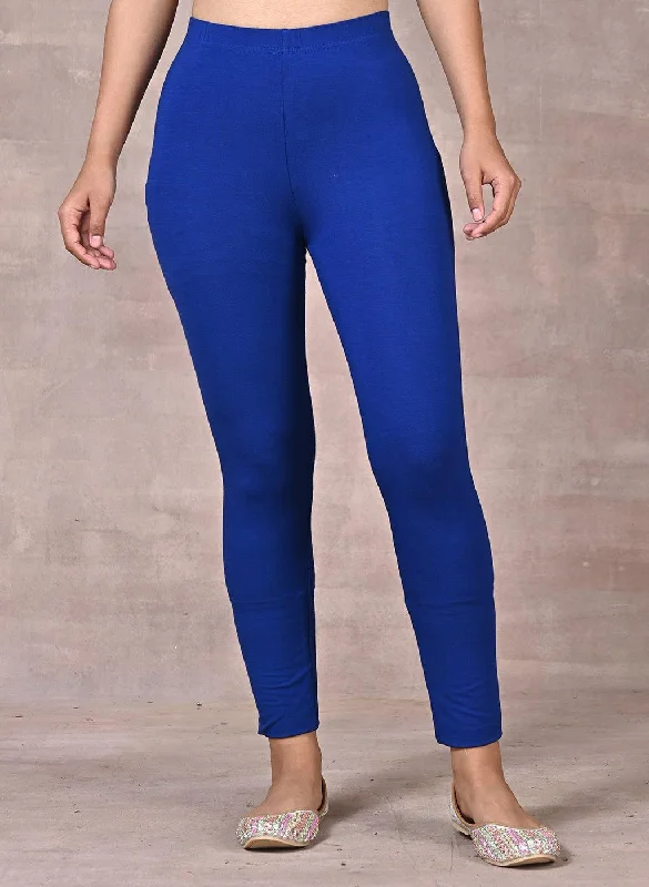 Sofia Cobalt Blue Skinny Fit Leggings for Women