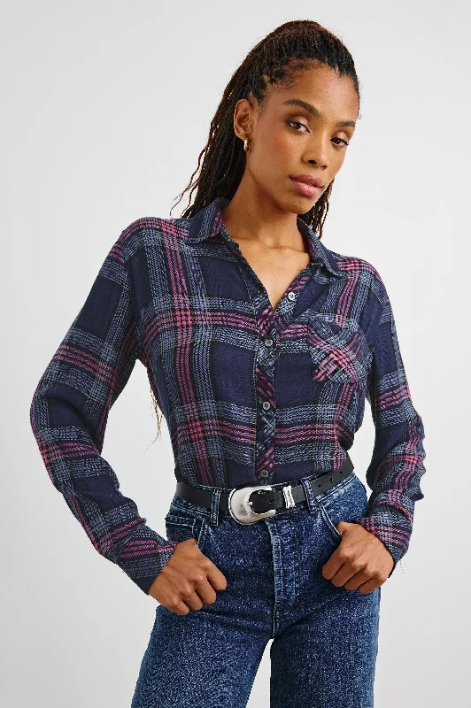 HUNTER SHIRT - NAVY ROSE ASTOR