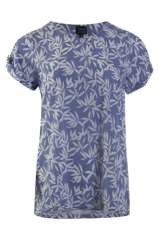 Printed Poly Slub Tunic | Sky Leaf | 6740AR