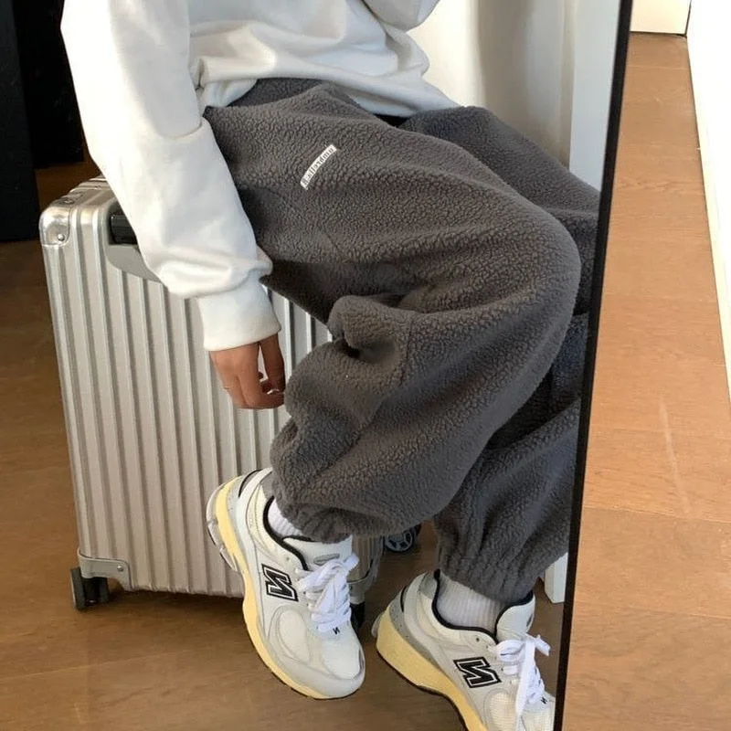 Amy Fashion - Hip Hop Gray Fleece Harem Pants