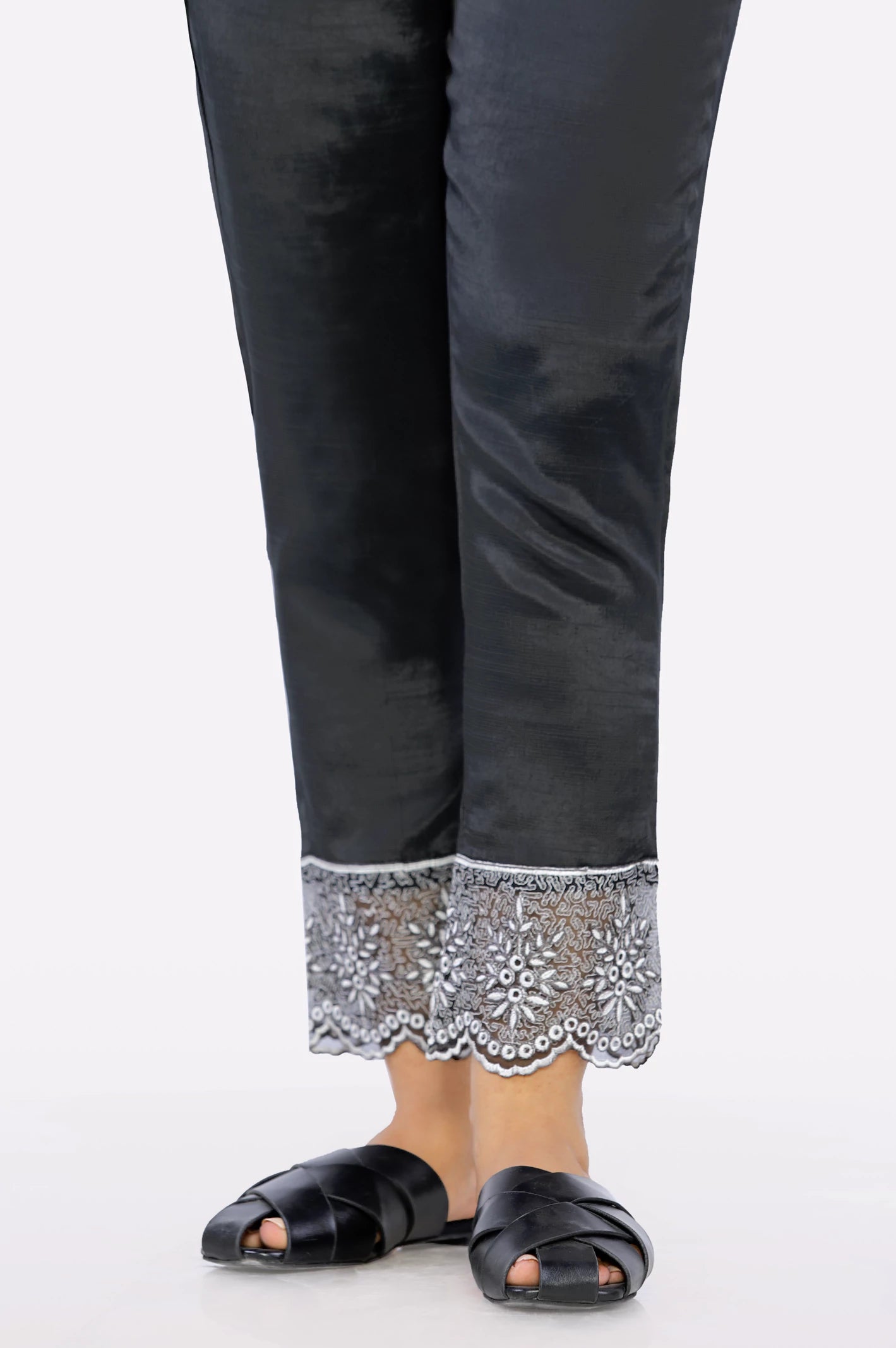 Black Embroidered Trouser