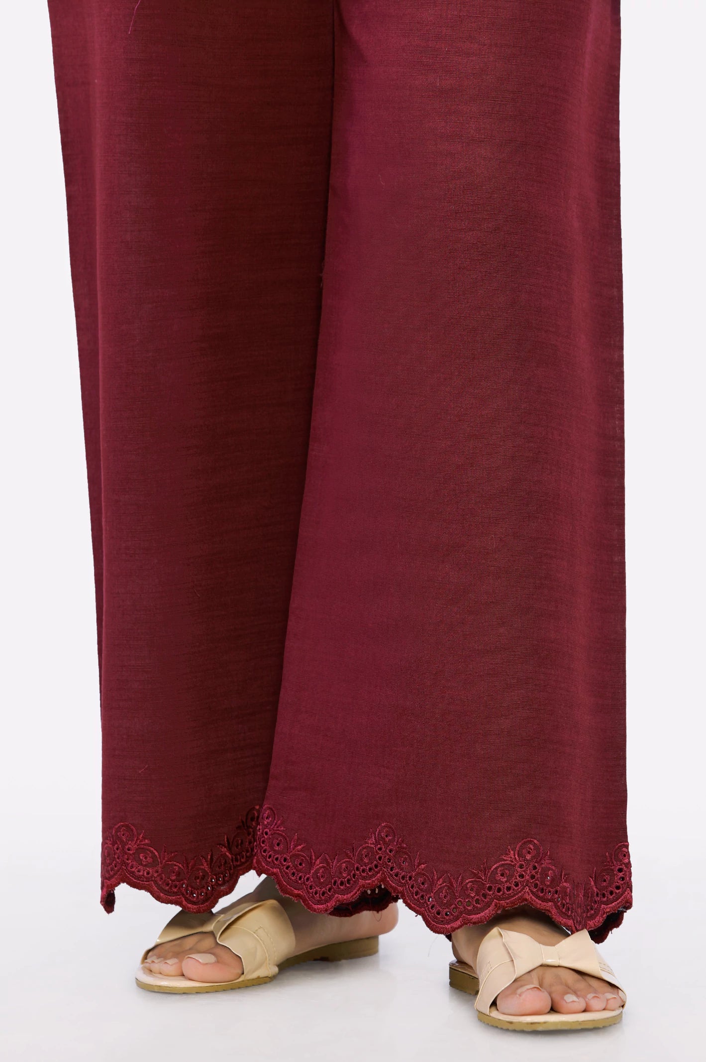 Maroon Embroidered Trouser