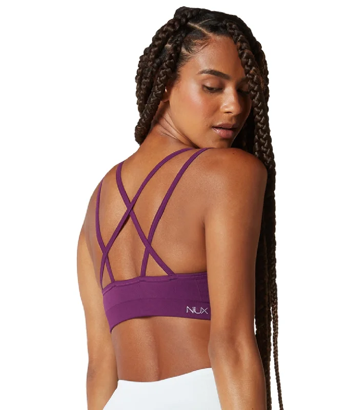 NUX Levitate Seamless Yoga Sports Bra Purple Onyx