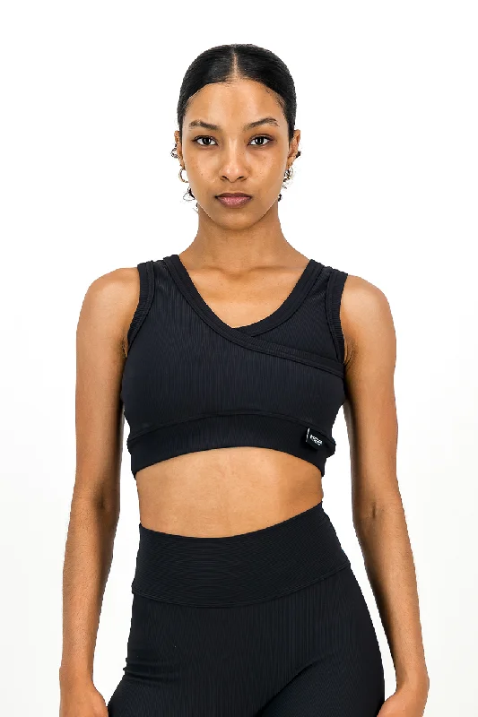 Rib Aspire Bra Top | Onyx