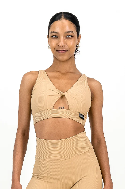 Rib Aspire Twist Bra | Crème