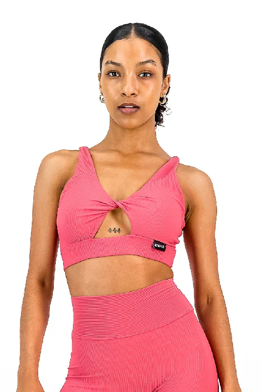 Rib Aspire Twist Bra | Daiquiri