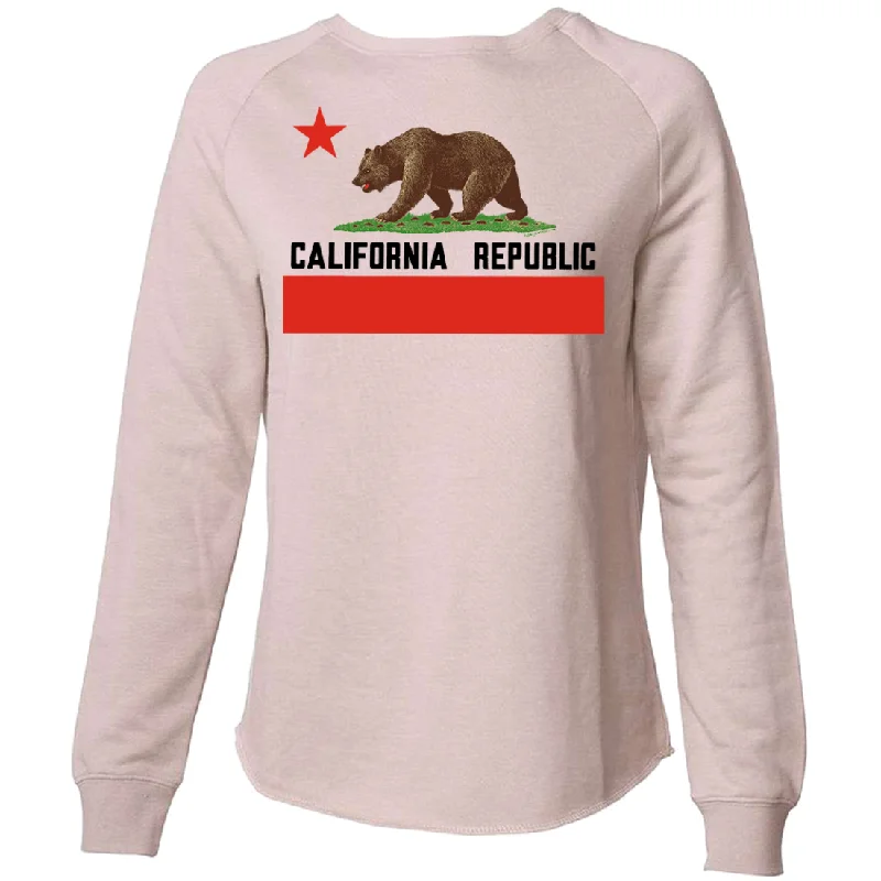 Don Pimentel California Republic Bear Flag Black Text Super Soft Crewneck Sweater