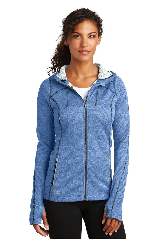 Ogio Womens Endurance Pursuit Full Zip Hooded Sweatshirt Hoodie - Electric Blue - Closeout