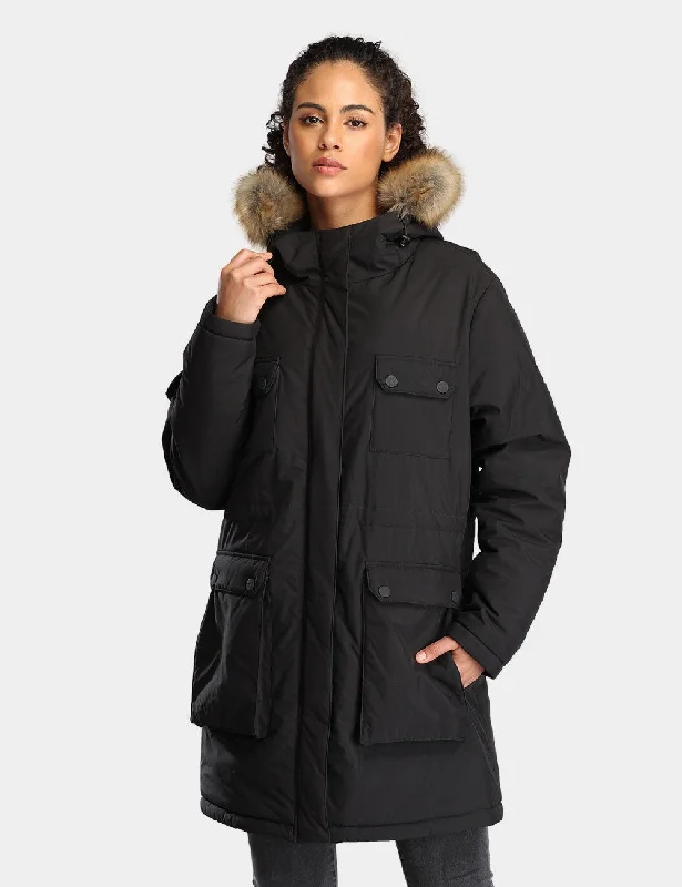 Women's Heated Thermolite® Parka (4 Heating Zones) - Black