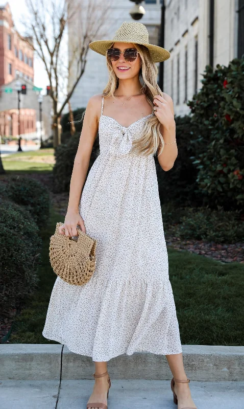 FINAL SALE - Blissfully Graceful Cream Floral Maxi Dress