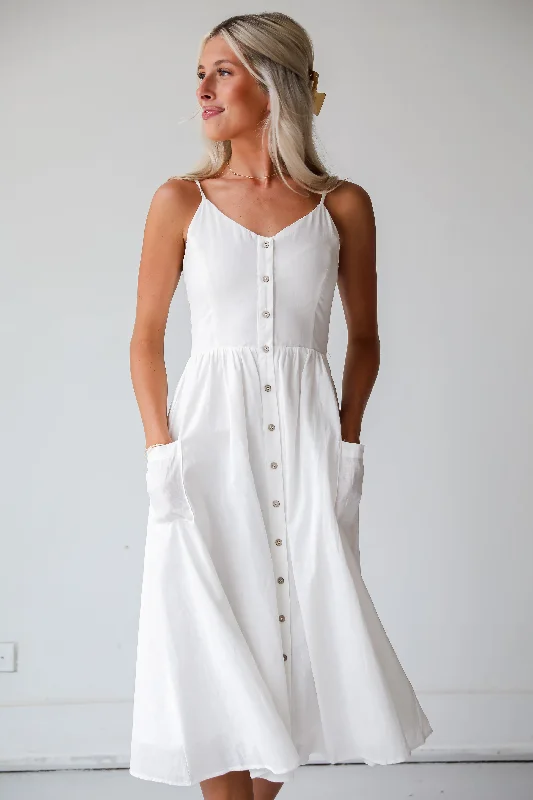 FINAL SALE - Remarkably Perfect White Midi Dress