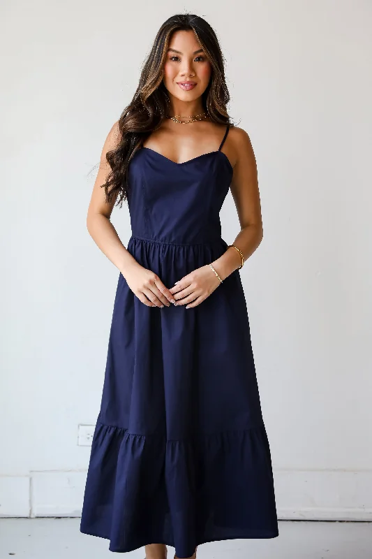 FINAL SALE - Timeless Disposition Navy Midi Dress