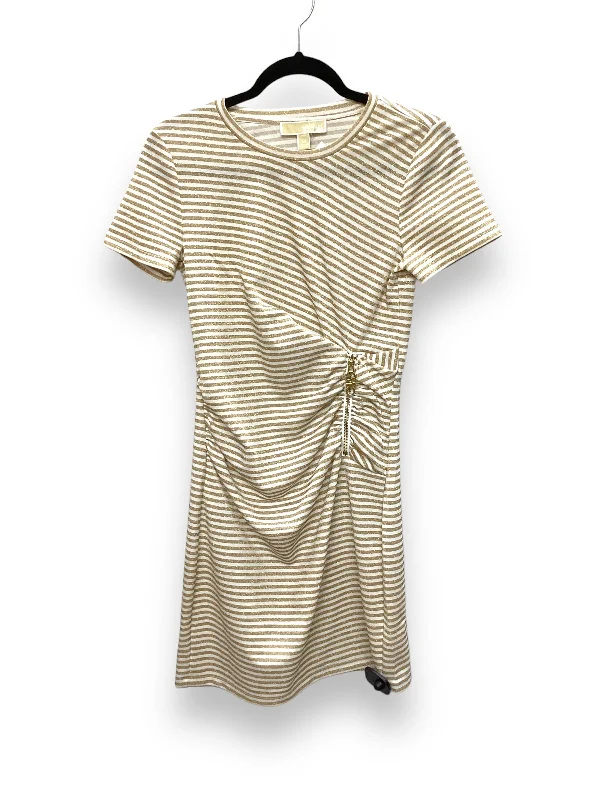 Gold & White Dress Party Short Michael By Michael Kors, Size Xs