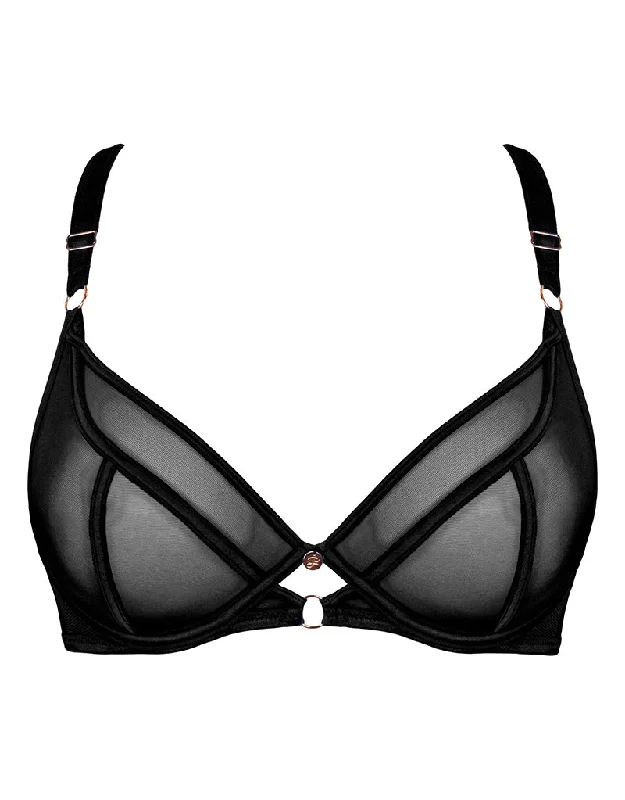 Scantilly Exposed Plunge Bra Black