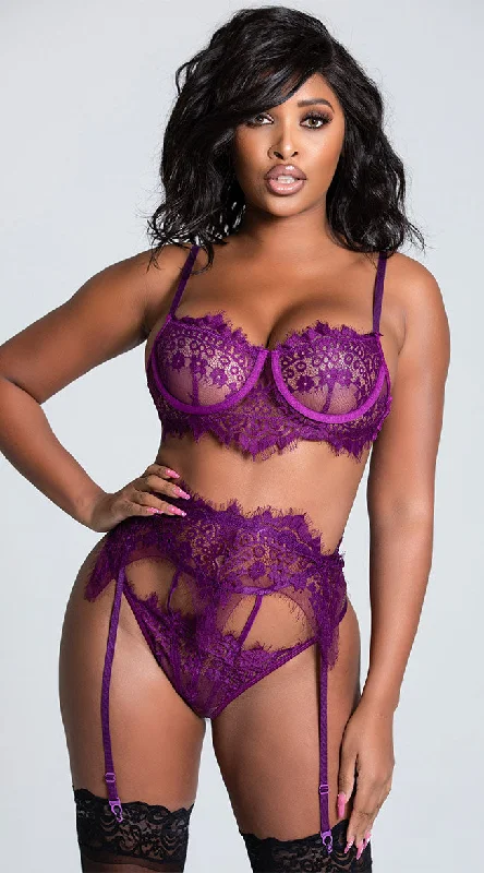 Yandy Everlasting Eyelash Lace Bra Set